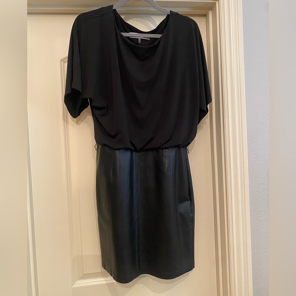 Trina Turk Leather & Jersey Dress Sz 6